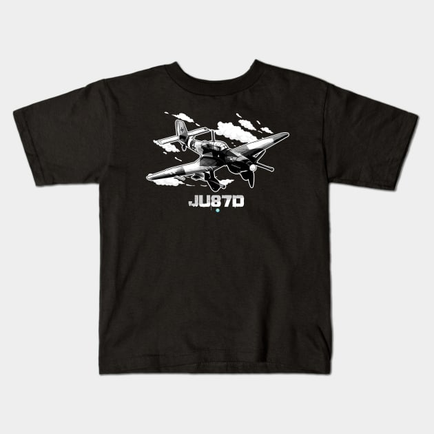 Luftwaffe JU87D Stuka Pilot Gift Battle of Britain German WW2 Kids T-Shirt by woormle